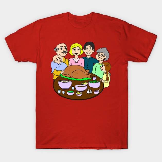 Happy Thanksgiving Family Dinner T-Shirt by holidaystore